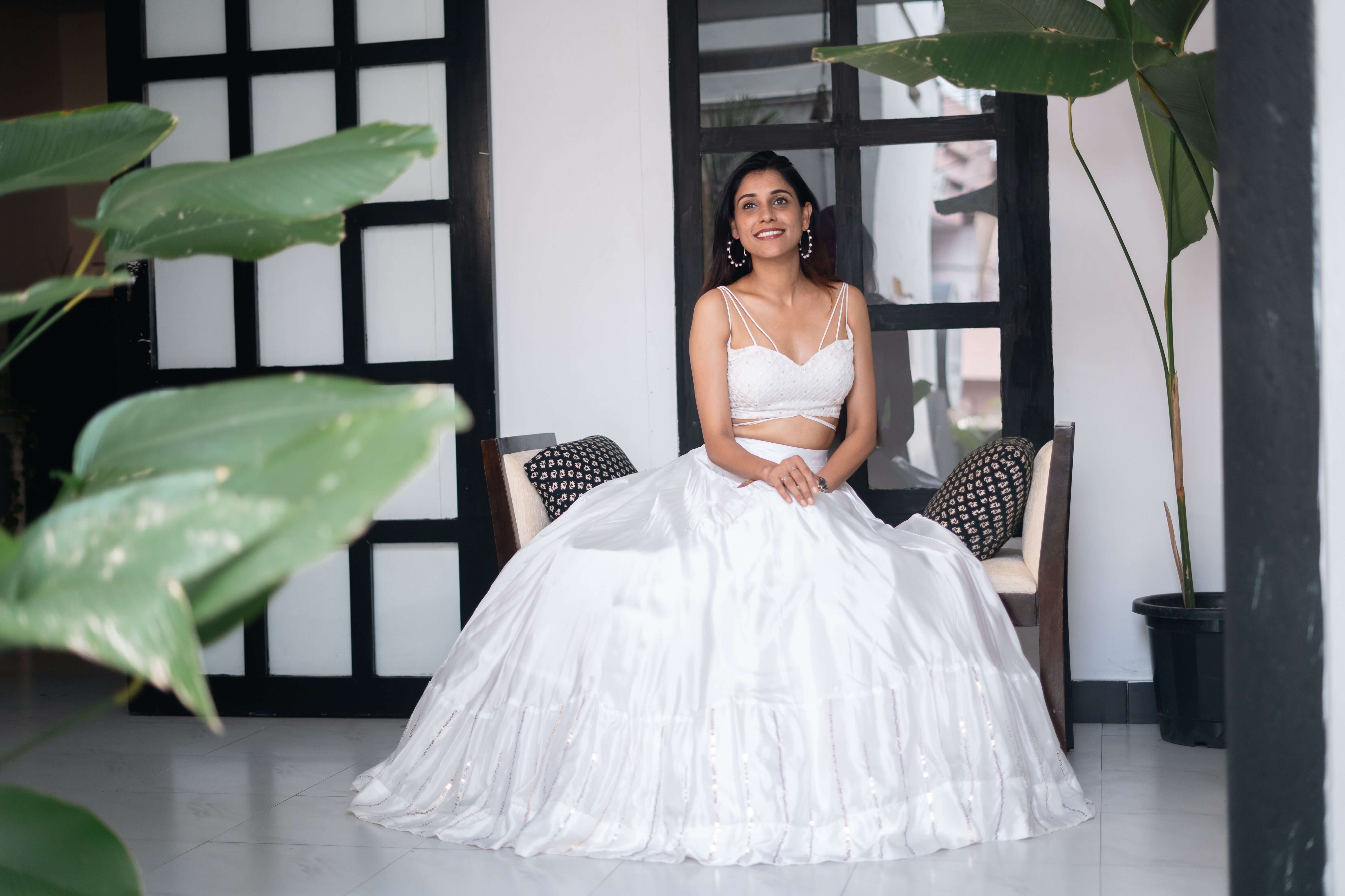 JEEVIKA - Luxe White Contemporary Bridal Lehenga