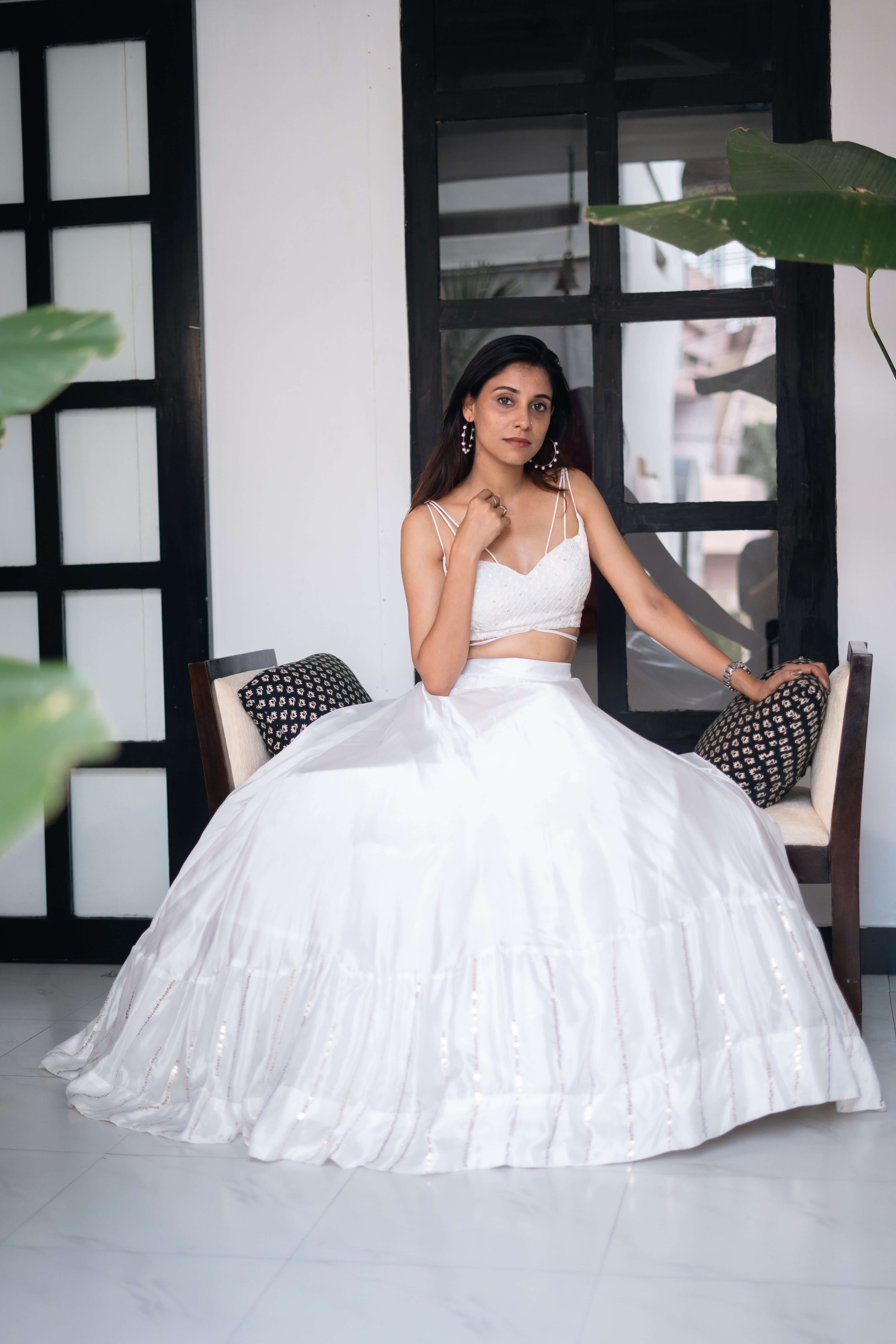 JEEVIKA - Luxe White Contemporary Bridal Lehenga