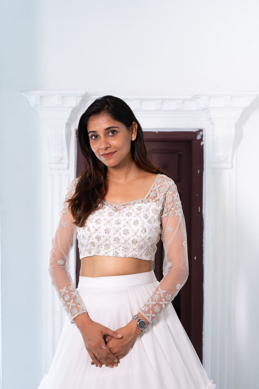 Angel - Enchanting White Magic Bridal/Partywear Lehenga